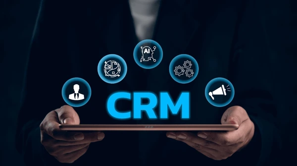 crm concept icons around tablet 600nw 2480023491